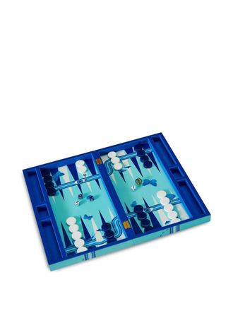 Jonathan Adler Backgammon set met grafische print - Blauw
