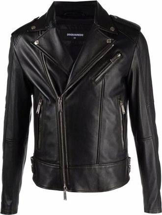 Dsquared2 Chaqueta de Cuero Kiodo - Jackets - Hombre - Negro - L