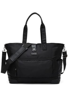 Elle Voyage 25L Twill and Vegan Leather Weekender Duffel Bag in Black at Nordstrom