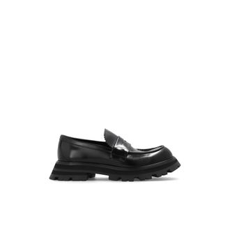 Alexander McQueen Schoenen, Dames, Zwart, 39 EU, Leer, Leren loafers