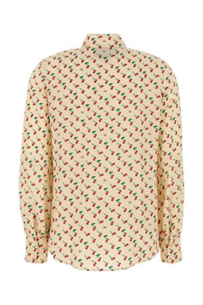Valentino Garavani Womens Printed Crepe Shirt Betullacherry Exterior: Silk Camicie