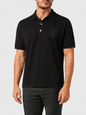 Billionaire Boys Club Polo in cotone a maniche corte con logo esagonale e collo a costine