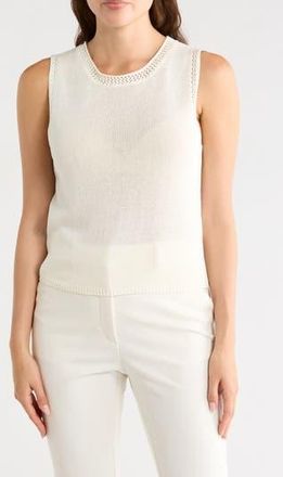 Max Studio Pointelle Sweater Tank in Off White at Nordstrom Rack, Size X-Small