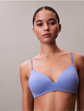 Calvin Klein Womens Perfectly Fit Wirefree T-Shirt Bra - Blue - 32B