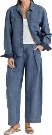 Sundays Jackson Wide Leg Pant In Pinstripe Denim