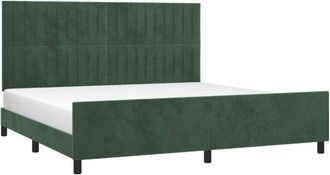vidaXL Vidaxl - Estructura Cama Sin Colch&oacute;n Terciopelo Verde Oscuro 200x200 Cm
