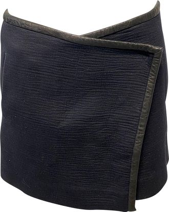 Isabel Marant Overlap Mini Skirt in Black Cotton