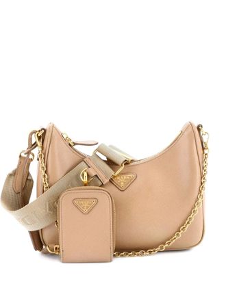 Prada Re-Edition 2005 Shoulder Bag Saffiano Leather Small crossbody bag - Toni neutri
