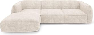 Sia Home Sof&aacute; cama izquierdo terciopelo tramado crema
