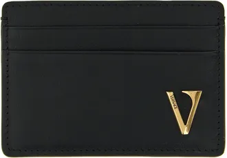 Versace V Logo Portafogli Nero-Uomo