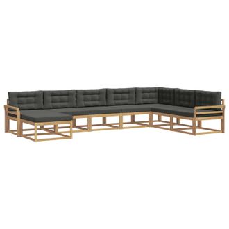 vidaXL Conjunto De Sof&aacute;s De Exterior 8 Pcs Blanco Y Antracita Vidaxl