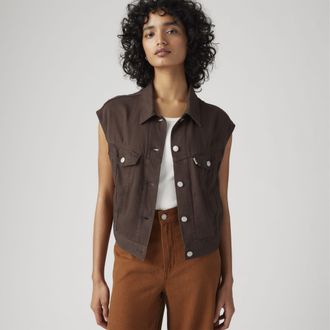 Levi's Shrunken 90s Vest - Womens - XS - Brown
