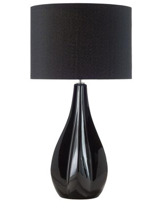 Beliani Lampada Da Tavolo Moderna In Colore Nero Santee