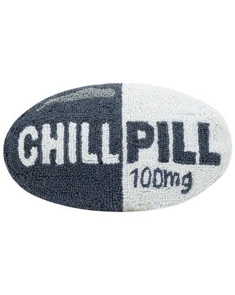 Peking Handicraft Chill Pill Dark Grey Hook Pillow