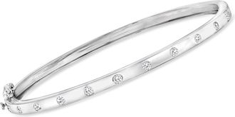 RS Pure Ross-Simons Diamond Bangle Bracelet in Sterling Silver