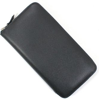 Herm&egrave;s Black Epsom Leather Long Wallet (Bi-Fold) (Pre-Owned)