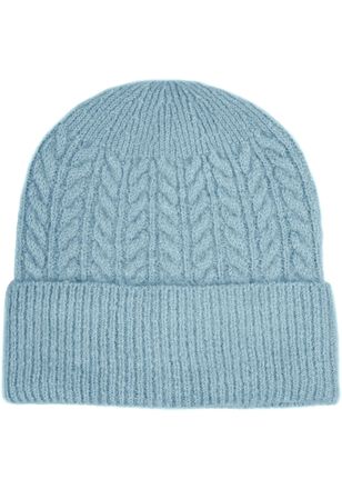 Capelli Beanie CAPELLI NEW YORK, Damen, blau (jeans blau), Strick, Obermaterial: 50% Polyacryl, 50% Polyester, gemustert, unifarben, M&uuml;tzen Beanie, Feinstrick