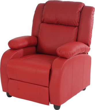 Hhg [nunca Usado] Sill&oacute;n Tv Sill&oacute;n Reclinable Lincoln, Polipiel, Rojo