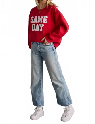 Panache Game Day Sweatshirt In Red With White Lettering