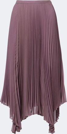 Valentino Falda midi asim&eacute;trica de georgette plisada