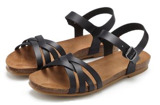 Lascana Sandale LASCANA Sandalette, Sommerschuh, offener Schuh, Damen, Gr. 39, schwarz, Obermaterial: 100% Rindsleder. Decksohle: 100% Rindsleder. Laufsohle: 