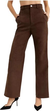 Nanushka Darby Pants - Dames - Wijde Broeken - Bruin - S - Leer - Broeken