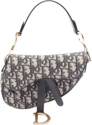 Dior Pre-owned Vintage Saddle Bag - Dames - Vintage Schoudertas - Blauw - ONE Size - Leer - Vintage