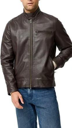 Rodd & Gunn Canvastown Leather Jacket in Espresso at Nordstrom, Size Xx-Large