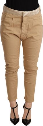 Cycle Womens Pants Relaxed Fit - Tan Cotton - Size 28 (Waist)