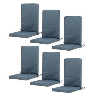Icon Brand 6-Pack Outdoor Garden Seat Pads in Charcoal