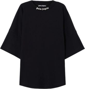 Palm Angels Oversized Black T-Shirt With Bold Logo Details