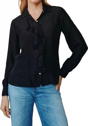 Bella Dahl Ruffle Front Shirt In Black