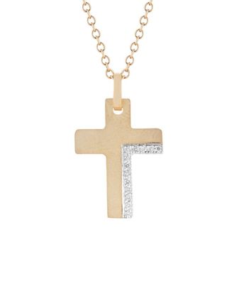 I.Reiss Company 14K 0.10 Ct. Tw. Diamond Cross Necklace