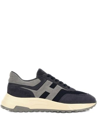 Hogan Layered Grey Sneakers With Silk