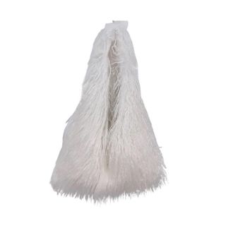 Generic Womens Plush Shoulder Bags Girls Faux Fur Drawstring Bucket Bag Fashion Female Furry Purse Tote Handbags(White)