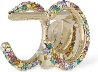 Burberry Womens Tb Pave Logo Earcuff Gold Accessories > Jewelry