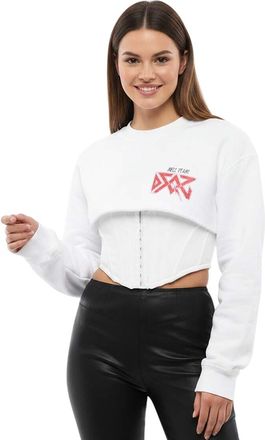 Dsquared2 White Graphic Crew Neck Sweatshirt