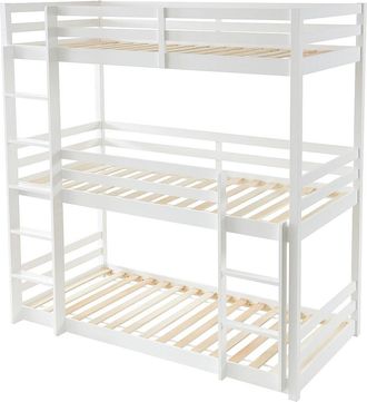Vente-Unique Vente-unique - Letto A Castello Triplo 3 X 90 X 200 Cm Pino Bianco - Vagar