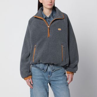 Ami Ash grey fleece sweatshirt with Ami patch
