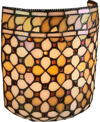 Loops Tiffany Glass Wall Light Cream Geometric Beads Shade Interior Sconce i00254