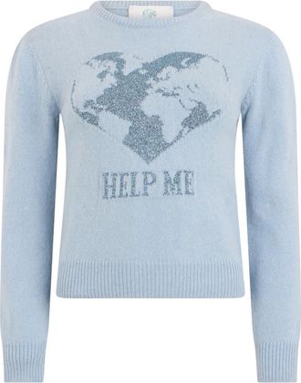 Alberta Ferretti Dames, Truien, Blauw, Maat: XS Leer