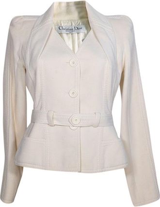 Dior Christian Dior Boutique Cream Tailored Jacket Size L