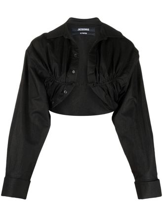 Jacquemus Le Papier bolero shirt - Black
