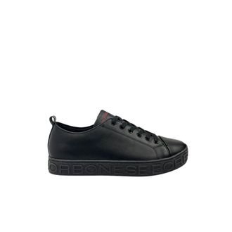 Borbonese Black Leather Men Mens Sneaker