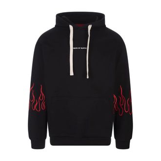 Vision Of Super Vision OF Super, Hoodies & sweatvesten, Heren, Zwart, L, Katoen, Zwarte hoodie met rode vlammen