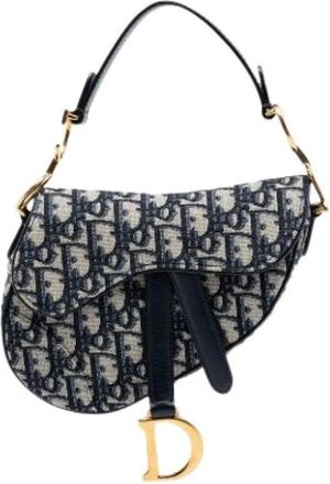 Dior Pre-owned The Saddle - Dames - Vintage Schoudertas - Blauw - ONE Size - Leer - Vintage