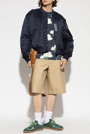 Kenzo T-shirt With Floral Motif, Mens, Navy Blue