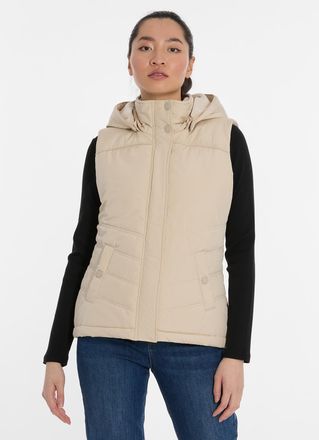 Ragwear Steppweste RAGWEAR HESTY, Damen, Gr. XXL, beige (ecru), Web, Obermaterial: 100% Polyester, unifarben, h&uuml;ftlang, Westen Steppweste