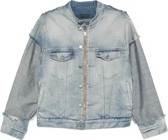 Haikure Distressed Panelled Denim Jacket