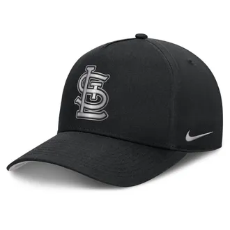 Nike St. Louis Cardinals Rise Nike Mens Dri-FIT MLB A-Frame Trucker Adjustable Hat in Black | NB1E0FBPSCN-HWD